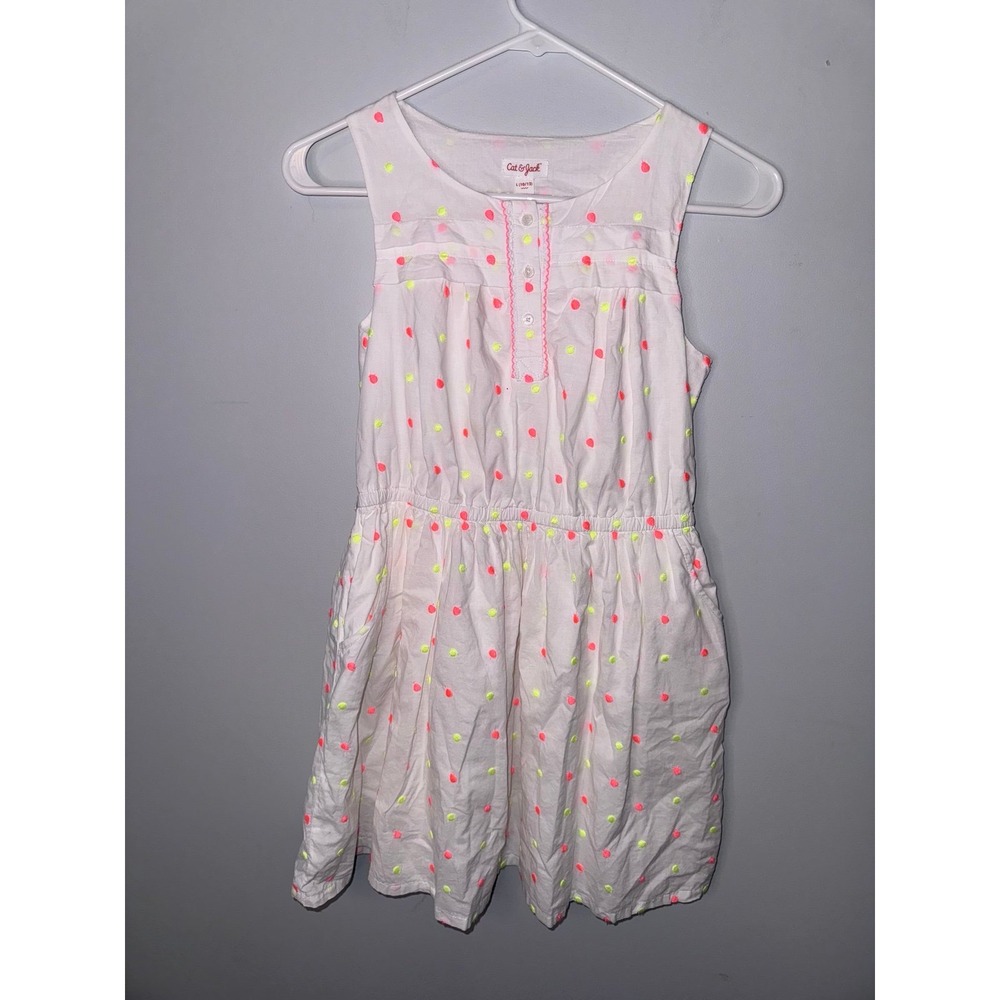 Cat & Jack Girls White Dress with Polka Dots